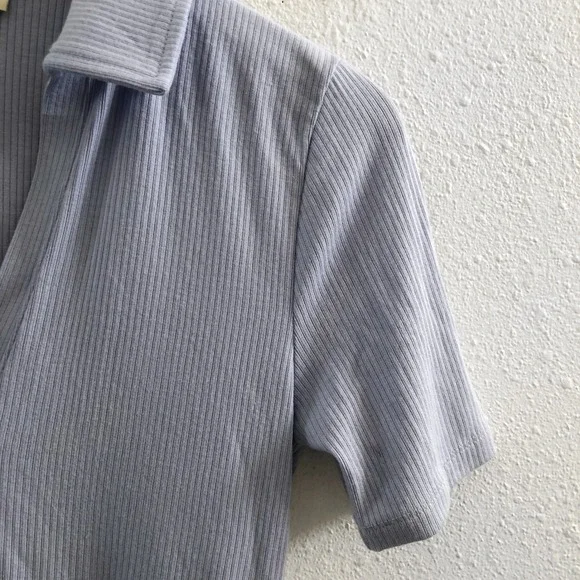 MADEWELL Drapey Rib Short-Sleeve Polo Top Size Small - Picture 6 of 10